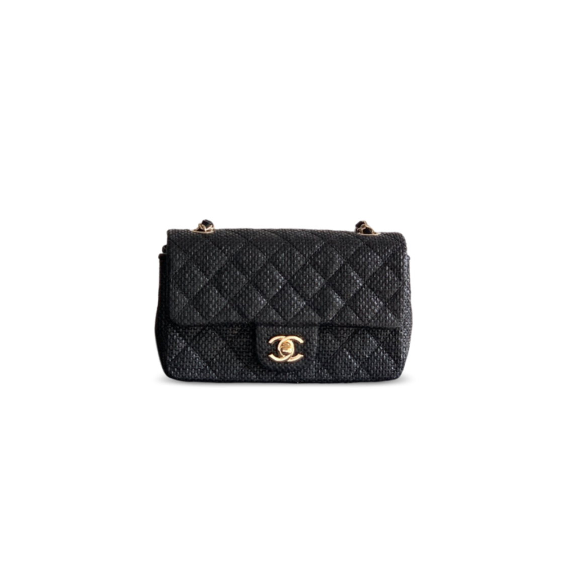 CHANEL 26C QUILTED MINI CLASSIC FLAP WOVEN BAG (20*14*8cm)